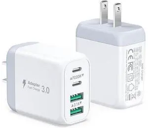 USB C Charging Block, 2-Pack 40W 4-Port USB C Wall Charger Quick Charge Dual Port PD Power Adapter + QC Dual Wall Plug Multi-Port Type C Brick Charger for iPhone 16 15 14 13 12 11 Pro Max XS USB C Charging Block, 2-Pack 40W 4-Port USB C Wall Charger Quick Charge Dual Port PD Power Adapter + QC Dual Wall Plug Multi-Port Type C Brick Charger for iPhone 16 15 14 13 12 11 Pro Max XS