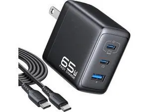 USB C Charger Block, 3-Port 65W PD Fast Charging, Compact C Wall Charger with Foldable Plug, GaN Technology for MacBook Pro/Air, iPhone 17, Samsung S25, iPad Pro, Laptops, Multiple Devices, and more! USB C Charger Block, 3-Port 65W PD Fast Charging, Compact C Wall Charger with Foldable Plug, GaN Technology for MacBook Pro/Air, iPhone 17, Samsung S25, iPad Pro, Laptops, Multiple Devices, and more!