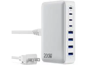 USB-C Charger 200W USB-C Charger Block, Upgraded GaN III 8-Port Fast Charging Station Hub, PD 65W Laptop Charging Adapter Compatible with MacBook Pro/Air, Dell, Steam Deck, iPhone 16/15/14, Galaxy S23 USB-C Charger 200W USB-C Charger Block, Upgraded GaN III 8-Port Fast Charging Station Hub, PD 65W Laptop Charging Adapter Compatible with MacBook Pro/Air, Dell, Steam Deck, iPhone 16/15/14, Galaxy S23