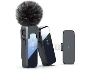 Wireless Lavalier Microphone for iPhone with Noise Cancellation, 100-Foot Transmission, 18-Hour Battery Life, Wireless Lavalier Microphone for Video Recording Wireless Lavalier Microphone for iPhone with Noise Cancellation, 100-Foot Transmission, 18-Hour Battery Life, Wireless Lavalier Microphone for Video Recording