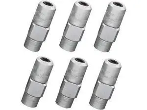 Grease gun connectors, grease gun heads, heavy-duty grease connectors for handheld and most pneumatic grease guns, standard nozzles, NPT, 1/8 inch, 6 assemblies Grease gun connectors, grease gun heads, heavy-duty grease connectors for handheld and most pneumatic grease guns, standard nozzles, NPT, 1/8 inch, 6 assemblies