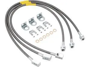 89715 Stainless Steel Brake Lines, Front and Rear Extended Brake Lines (89702 and 89703), for 4- to 6-inch lifts, compatible with 19872006 4WD Jeep Wrangler TJ, YJ, and XJ models, and 19842001 2WD/4 89715 Stainless Steel Brake Lines, Front and Rear Extended Brake Lines (89702 and 89703), for 4- to 6-inch lifts, compatible with 19872006 4WD Jeep Wrangler TJ, YJ, and XJ models, and 19842001 2WD/4