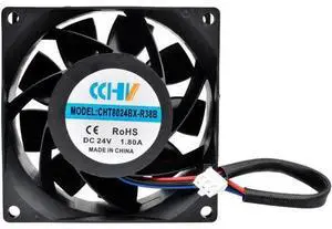 CHT8024BX-R38B 8cm 80mm fan 80x80x38mm 8038 DC24V 1.80A 3 lines 3pin high air volume cooling fan for inverter cabinet CHT8024BX-R38B 8cm 80mm fan 80x80x38mm 8038 DC24V 1.80A 3 lines 3pin high air volume cooling fan for inverter cabinet