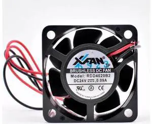 RDD4020B2 4cm 40mm fan 40x40x20mm DC24V 0.09A 2 wires Double ball bearings Cooling fan for inverter RDD4020B2 4cm 40mm fan 40x40x20mm DC24V 0.09A 2 wires Double ball bearings Cooling fan for inverter