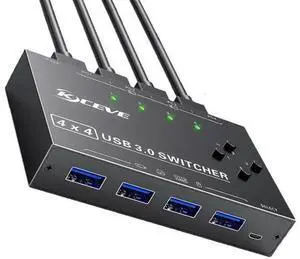 4 Port USB 3.0 Switch Selector, 4 Computers USB Sharing Switch Box, Share 4 USB Devices Keyboard Mouse Printer, Come with Wired Remote & 4 USB 3.0 Cables 4 Port USB 3.0 Switch Selector, 4 Computers USB Sharing Switch Box, Share 4 USB Devices Keyboard Mouse Printer, Come with Wired Remote & 4 USB 3.0 Cables