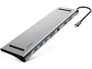 10-in-1 Type-C Multiport Hub, USB-C Docking Station with USB 3.0, 100W PD Charging, HDMI, VGA, Gigabit RJ45 Ethernet, 3.5mm Audio, SD TF Card Reader 10-in-1 Type-C Multiport Hub, USB-C Docking Station with USB 3.0, 100W PD Charging, HDMI, VGA, Gigabit RJ45 Ethernet, 3.5mm Audio, SD TF Card Reader