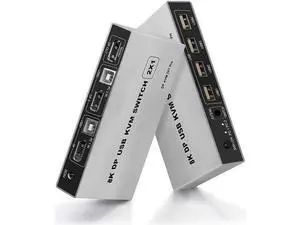 2 Port 8K DisplayPort KVM Switch, USB DP KVM Switcher for 2 Computers Share Monitor Keyboard Mouse Printer, Compatible with Laptop PC Xbox HDTV 2 Port 8K DisplayPort KVM Switch, USB DP KVM Switcher for 2 Computers Share Monitor Keyboard Mouse Printer, Compatible with Laptop PC Xbox HDTV