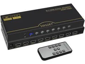 8×1 HDMI Switch 8 in 1 Out, 8Port 4K HDMI Switcher Selector Box with IR Remote, Supports 4K@30Hz HDR HDCP 3D 1080P, Compatible with Xbox PS4 PC Laptop 8×1 HDMI Switch 8 in 1 Out, 8Port 4K HDMI Switcher Selector Box with IR Remote, Supports 4K@30Hz HDR HDCP 3D 1080P, Compatible with Xbox PS4 PC Laptop
