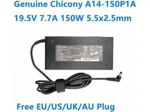 150W AC Power Adapter, Chicony A14-150P1A A150A004L 19.5V 7.7A 5.5x2.5mm Replacement Laptop Charger for MSI GP73 GS63VR GS70 GS60 2PL 150W AC Power Adapter, Chicony A14-150P1A A150A004L 19.5V 7.7A 5.5x2.5mm Replacement Laptop Charger for MSI GP73 GS63VR GS70 GS60 2PL