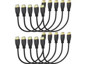 1FT HDMI 2.0 Cable 10-Pack, 4K UHD High Speed HDMI Cord, CL3 Rated & ARC Supported, Male to Male for Laptop, Monitor, PS5/PS4, Xbox One, Fire TV, HDTV 1FT HDMI 2.0 Cable 10-Pack, 4K UHD High Speed HDMI Cord, CL3 Rated & ARC Supported, Male to Male for Laptop, Monitor, PS5/PS4, Xbox One, Fire TV, HDTV