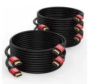HDMI 2.0 Cable 10FT 5-Pack, 18Gbps High Speed 4K@60Hz HDR ARC Ethernet Cord for Xbox, PS5/PS4, TV, Monitor, Soundbar, Roku, Laptop HDMI 2.0 Cable 10FT 5-Pack, 18Gbps High Speed 4K@60Hz HDR ARC Ethernet Cord for Xbox, PS5/PS4, TV, Monitor, Soundbar, Roku, Laptop