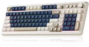 99 Keys Tri-Mode Wireless Membrane Gaming Keyboard Retro Creamy Color BT 2.4G USB-C With Numpad Media Knob Programmable RGB Keyboard Blue Grey 99 Keys Tri-Mode Wireless Membrane Gaming Keyboard Retro Creamy Color BT 2.4G USB-C With Numpad Media Knob Programmable RGB Keyboard Blue Grey