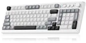Vszer 99 Tri-Mode Wireless Mechanical Keyboard BT5.0 2.4G USB-C With Numpad Media Knob Programmable RGB Creamy Gaming Keyboard Grey Vszer 99 Tri-Mode Wireless Mechanical Keyboard BT5.0 2.4G USB-C With Numpad Media Knob Programmable RGB Creamy Gaming Keyboard Grey