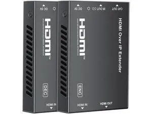 1080P HDMI Extender Over Cat5e/Cat6/Cat7 Cable, Aluminum Alloy HDMI Over Ethernet Balun Adapter Up to 500FT, Full HD Transmission with POC, EDID, Deep Color, Dolby Digital & DTS Support 1080P HDMI Extender Over Cat5e/Cat6/Cat7 Cable, Aluminum Alloy HDMI Over Ethernet Balun Adapter Up to 500FT, Full HD Transmission with POC, EDID, Deep Color, Dolby Digital & DTS Support