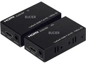 196ft/60m HDMI Extender Over Cat5e/Cat6/Cat7, 1080P 3D Digital HDMI to RJ45 Adapter with EDID Copy & Deep Color for Fire Stick, Roku, Blu-ray, TV, Projector 196ft/60m HDMI Extender Over Cat5e/Cat6/Cat7, 1080P 3D Digital HDMI to RJ45 Adapter with EDID Copy & Deep Color for Fire Stick, Roku, Blu-ray, TV, Projector
