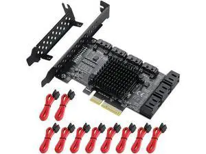 10 Ports PCIe 4X SATA 3.0 Expansion Card, 6Gbps Non-RAID SATA Controller Card, PCIe to SATA Adapter Supporting 10 SATA 3.0 HDD SSD Devices 10 Ports PCIe 4X SATA 3.0 Expansion Card, 6Gbps Non-RAID SATA Controller Card, PCIe to SATA Adapter Supporting 10 SATA 3.0 HDD SSD Devices
