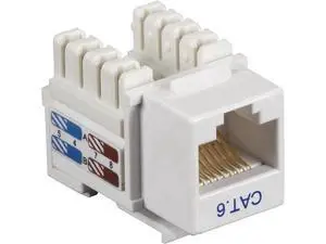 50-Pack CAT6 Unshielded Keystone Jack, RJ45 Punch Down Ethernet Wall Jack Adapter, White 50-Pack CAT6 Unshielded Keystone Jack, RJ45 Punch Down Ethernet Wall Jack Adapter, White