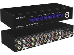 8 Way AV RCA Switch 8 in 1 Out, Composite Video L/R Audio AV Signal Switcher Selector Box, 8X1 RCA AV Splitter for STB DVD HDTV VCD VCR 8 Way AV RCA Switch 8 in 1 Out, Composite Video L/R Audio AV Signal Switcher Selector Box, 8X1 RCA AV Splitter for STB DVD HDTV VCD VCR