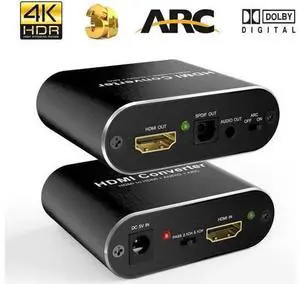 HDMI 2.0 Audio Extractor 4K 60Hz 5.1 ARC, HDMI Converter with Independent Stereo Optical TOSLINK SPDIF Audio Output for PS4 Speaker Home Theater HDMI 2.0 Audio Extractor 4K 60Hz 5.1 ARC, HDMI Converter with Independent Stereo Optical TOSLINK SPDIF Audio Output for PS4 Speaker Home Theater
