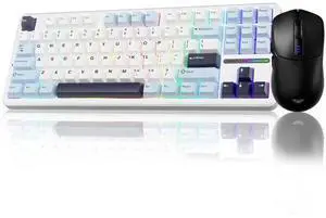F87 Wireless Mechanical Keyboard and Mouse Combo, 87 Keys Tenkeyless Gaming Keyboard Set with Black SC580 Wireless Gaming Mouse F87 Wireless Mechanical Keyboard and Mouse Combo, 87 Keys Tenkeyless Gaming Keyboard Set with Black SC580 Wireless Gaming Mouse