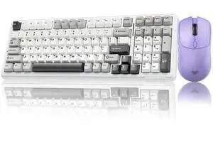 F99 Hot Swappable Wireless Mechanical Keyboard Mouse Combo, Custom Full Size Keyboard + SC580X Light Purple Wireless Gaming Mouse Set F99 Hot Swappable Wireless Mechanical Keyboard Mouse Combo, Custom Full Size Keyboard + SC580X Light Purple Wireless Gaming Mouse Set
