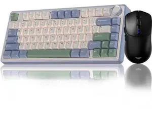 75% Gasket Hot Swappable Wireless Keyboard Mouse Combo, F75 Custom Mechanical Keyboard + SC580 Black Wireless Gaming Mouse Set 75% Gasket Hot Swappable Wireless Keyboard Mouse Combo, F75 Custom Mechanical Keyboard + SC580 Black Wireless Gaming Mouse Set