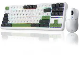 F87 Wireless Mechanical Keyboard and Mouse Set, 87 Keys Compact Gaming Keyboard Matching SC580 White Wireless Gaming Mouse F87 Wireless Mechanical Keyboard and Mouse Set, 87 Keys Compact Gaming Keyboard Matching SC580 White Wireless Gaming Mouse