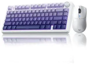 F75 Pro 75% Gasket Hot Swappable Wireless Mechanical Keyboard and Mouse Combo, Custom Creamy Sound Keyboard with White SC580 Wireless Gaming Mouse F75 Pro 75% Gasket Hot Swappable Wireless Mechanical Keyboard and Mouse Combo, Custom Creamy Sound Keyboard with White SC580 Wireless Gaming Mouse