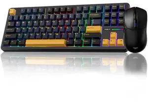 F87 Wireless Mechanical Keyboard and Mouse Combo, 87 Keys Tenkeyless Keyboard Set with Black SC580 Wireless Gaming Mouse F87 Wireless Mechanical Keyboard and Mouse Combo, 87 Keys Tenkeyless Keyboard Set with Black SC580 Wireless Gaming Mouse