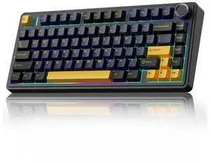 F75 75% Wireless Mechanical Keyboard, Tri-Mode 2.4G BT5.0 Type-C Hot Swappable Gaming Keyboard, Pre-lubed Greywood Switch RGB Backlit Creamy Typing Keyboard Cool Black F75 75% Wireless Mechanical Keyboard, Tri-Mode 2.4G BT5.0 Type-C Hot Swappable Gaming Keyboard, Pre-lubed Greywood Switch RGB Backlit Creamy Typing Keyboard Cool Black