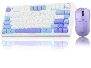 F75 75% Hot Swappable Mechanical Keyboard and SC580X Wireless Gaming Mouse Combo, Light Purple Wireless Keyboard Mouse Set F75 75% Hot Swappable Mechanical Keyboard and SC580X Wireless Gaming Mouse Combo, Light Purple Wireless Keyboard Mouse Set