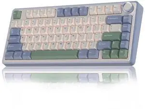 F75 75% Wireless Mechanical Keyboard, Tri-Mode 2.4G Type-C BT5.0 Hot Swappable Gaming Keyboard, Pre-lubed Reaper Switch RGB Backlit Creamy Typing Keyboard White Green F75 75% Wireless Mechanical Keyboard, Tri-Mode 2.4G Type-C BT5.0 Hot Swappable Gaming Keyboard, Pre-lubed Reaper Switch RGB Backlit Creamy Typing Keyboard White Green