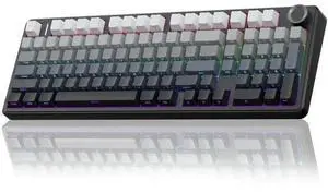 F99 Pro Tri-Mode Wireless Mechanical Keyboard with Control Knob, Gasket Mount Hot Swappable Gaming Keyboard, Creamy Sound, RGB Backlit PBT Keycaps Keyboard for Desktop PC Gamers F99 Pro Tri-Mode Wireless Mechanical Keyboard with Control Knob, Gasket Mount Hot Swappable Gaming Keyboard, Creamy Sound, RGB Backlit PBT Keycaps Keyboard for Desktop PC Gamers
