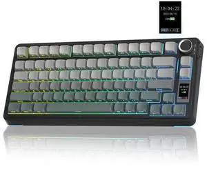 S75 PRO 75% Tri-Mode Wireless Mechanical Keyboard with Screen & Knob, Hot Swappable Gaming Keyboard, Pre-lubed Switches, RGB Backlit, Side Printed PBT Keycaps, Creamy Sound Computer Keyboard S75 PRO 75% Tri-Mode Wireless Mechanical Keyboard with Screen & Knob, Hot Swappable Gaming Keyboard, Pre-lubed Switches, RGB Backlit, Side Printed PBT Keycaps, Creamy Sound Computer Keyboard