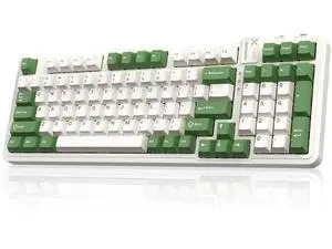 98Pro Tri-Mode Silent Wireless Mechanical Keyboard Gasket Structure Hot Swappable Pre-lubed Tactile Switch RGB Backlit Gaming Keyboard Green White 98Pro Tri-Mode Silent Wireless Mechanical Keyboard Gasket Structure Hot Swappable Pre-lubed Tactile Switch RGB Backlit Gaming Keyboard Green White