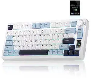 S75 PRO 75% Tri-Mode Wireless Mechanical Keyboard with Screen & Knob, Hot Swappable Gaming Keyboard, Pre-lubed Switches RGB Backlit PBT Keycaps Creamy Sound Keyboard for PC S75 PRO 75% Tri-Mode Wireless Mechanical Keyboard with Screen & Knob, Hot Swappable Gaming Keyboard, Pre-lubed Switches RGB Backlit PBT Keycaps Creamy Sound Keyboard for PC