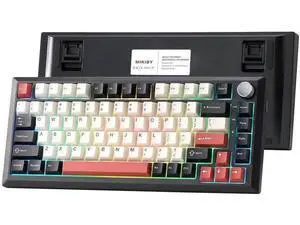 Y75 75% Tri-Mode Wireless Mechanical Keyboard with Control Knob, Hot Swappable RGB Gaming Keyboard, PBT Keycaps, 2.4G/BT5.0/USB-C, Black Red Colorway with Milk Switch Y75 75% Tri-Mode Wireless Mechanical Keyboard with Control Knob, Hot Swappable RGB Gaming Keyboard, PBT Keycaps, 2.4G/BT5.0/USB-C, Black Red Colorway with Milk Switch