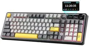 AJAZZ AK980 98% Tri-Mode Wireless Mechanical Keyboard With Smart Display Knob, Hot Swappable Murad Switch PBT Keycaps RGB Keyboard Black Compatible With Win Mac AJAZZ AK980 98% Tri-Mode Wireless Mechanical Keyboard With Smart Display Knob, Hot Swappable Murad Switch PBT Keycaps RGB Keyboard Black Compatible With Win Mac