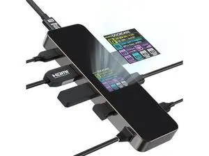 DOCKCASE Visual Smart USB C Hub (8-in-1) with HDMI Port 4K@60Hz, 100w PD Power Delivery, 4 USB-A Data Ports, Gigabit Ethernet Port, 1 10Gbps USB-C Data Port for for MacBook Air/Pro, Ipad Pro, XPS DOCKCASE Visual Smart USB C Hub (8-in-1) with HDMI Port 4K@60Hz, 100w PD Power Delivery, 4 USB-A Data Ports, Gigabit Ethernet Port, 1 10Gbps USB-C Data Port for for MacBook Air/Pro, Ipad Pro, XPS
