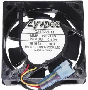 for melco 60MM MMF-06D24ES RC1 24V 0.1A 3 wires 3 pins 6cm Inverter cooling fan for melco 60MM MMF-06D24ES RC1 24V 0.1A 3 wires 3 pins 6cm Inverter cooling fan