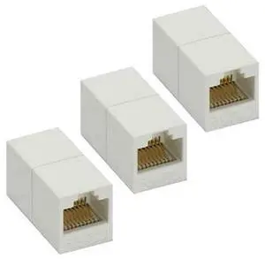 3 Pcs Cat5e RJ45 Female to Female Inline Ethernet Crossover Coupler Cable Joiner 3 Pcs Cat5e RJ45 Female to Female Inline Ethernet Crossover Coupler Cable Joiner