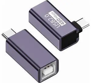 2pcs/lot USB 2.0 B Type Female to Type-C Male Angled & Straight Extension Adapter for Printer Phone Disk 2pcs/lot USB 2.0 B Type Female to Type-C Male Angled & Straight Extension Adapter for Printer Phone Disk