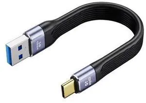 Short USB to USB C 5inch Cable, 10Gbps Short USB C Male to USB 3.0 Male Flat Cable High Speed Data Transfer for iPhone 15 16 17 Pro Max, SAM-UNG Galaxy S24 S23, Google Pixel, iPad Short USB to USB C 5inch Cable, 10Gbps Short USB C Male to USB 3.0 Male Flat Cable High Speed Data Transfer for iPhone 15 16 17 Pro Max, SAM-UNG Galaxy S24 S23, Google Pixel, iPad