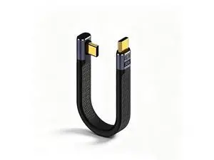 USB4.0 USB-C Cable, 240W, 80Gbps, 90° Right Angle, PD3.1, 8K@60Hz, Emark Chip, TPE, 5.1 Inch, for OTG/Screen Mirroring/VR/Hard Drive (Mid-Bend, Black) USB4.0 USB-C Cable, 240W, 80Gbps, 90° Right Angle, PD3.1, 8K@60Hz, Emark Chip, TPE, 5.1 Inch, for OTG/Screen Mirroring/VR/Hard Drive (Mid-Bend, Black)