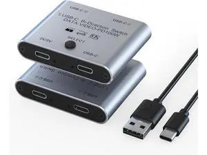 AUTYUE 8K USB C Switch Splitter USB C Switcher for 2 Computers - Bi Directional USB C KVM Switch 1 in 2 Out for 8K@60Hz/4K@144Hz Video Transfer+100W Charging+10Gbps Data, with Power Cable giyqxHw AUTYUE 8K USB C Switch Splitter USB C Switcher for 2 Computers - Bi Directional USB C KVM Switch 1 in 2 Out for 8K@60Hz/4K@144Hz Video Transfer+100W Charging+10Gbps Data, with Power Cable giyqxHw
