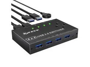 USB Switch for 4 PC USB 3.0 Switcher 4 in 4 out, USB 3.0 KVM Switch for 4 PC Share 4 USB Devices Keyboard, Mouse, Printer, Scanner, U disk with Wired Remote and 4 USB 3.0 A to A Cables USB Switch for 4 PC USB 3.0 Switcher 4 in 4 out, USB 3.0 KVM Switch for 4 PC Share 4 USB Devices Keyboard, Mouse, Printer, Scanner, U disk with Wired Remote and 4 USB 3.0 A to A Cables