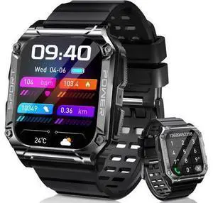 Military Smart Watch, 1.95''HD Waterproof Smart Watches for Men with Bluetooth Call (Answer/Dial Calls), 133 Sports Modes Rugged Outdoor Tactical Fitness Tracker Smart Watch for iPhone Android Military Smart Watch, 1.95''HD Waterproof Smart Watches for Men with Bluetooth Call (Answer/Dial Calls), 133 Sports Modes Rugged Outdoor Tactical Fitness Tracker Smart Watch for iPhone Android