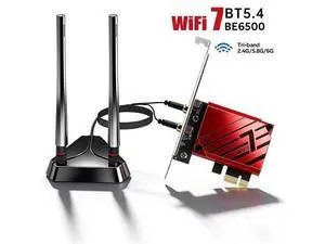 AUTYUE BE6500 WiFi 7 PCIe Network Card for Desktop PC,Tri-Band 2.4G/5G/6GHz Wireless Adapter with Bluetooth 5.4, 802.11be, MLO Low Latency,WPA3,Supports Windows 11/10 64-Bit for In-tel & AMD,Gaming,VR AUTYUE BE6500 WiFi 7 PCIe Network Card for Desktop PC,Tri-Band 2.4G/5G/6GHz Wireless Adapter with Bluetooth 5.4, 802.11be, MLO Low Latency,WPA3,Supports Windows 11/10 64-Bit for In-tel & AMD,Gaming,VR