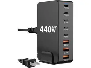 Hitoor 8 Ports USB Charging Station for Multiple Device 440W, GAN3 USB C Charger Block, Dual PD 100W Laptop Charger Hub 8 Ports USB Charger Block Compatible with MacBook Pro/Air i-Phone/Galaxy giyqxHw Hitoor 8 Ports USB Charging Station for Multiple Device 440W, GAN3 USB C Charger Block, Dual PD 100W Laptop Charger Hub 8 Ports USB Charger Block Compatible with MacBook Pro/Air i-Phone/Galaxy giyqxHw