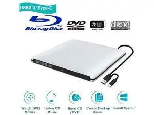 Aluminum External 3D Blu Ray CD DVD Optical Drive, USB 3.0 Type-C Blu-ray CD/DVD+/-RW Burner Player Writer Reader Rewriter, External CD/DVD Drive for Laptop Desktop with Windows XP/7/8/10 Mac OS Aluminum External 3D Blu Ray CD DVD Optical Drive, USB 3.0 Type-C Blu-ray CD/DVD+/-RW Burner Player Writer Reader Rewriter, External CD/DVD Drive for Laptop Desktop with Windows XP/7/8/10 Mac OS